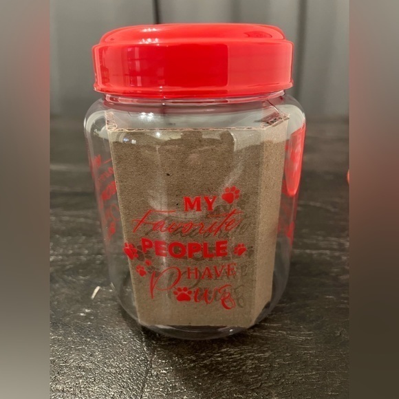 Red Dog Bowl Treat Cannister Squeaky Chew Toy Scripture Pets‎ Paws Dish Gift - Picture 4 of 6